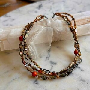 Silpada Sterling Silver 925 Fiesta Fun Abalone Shell Coral Necklace N1563